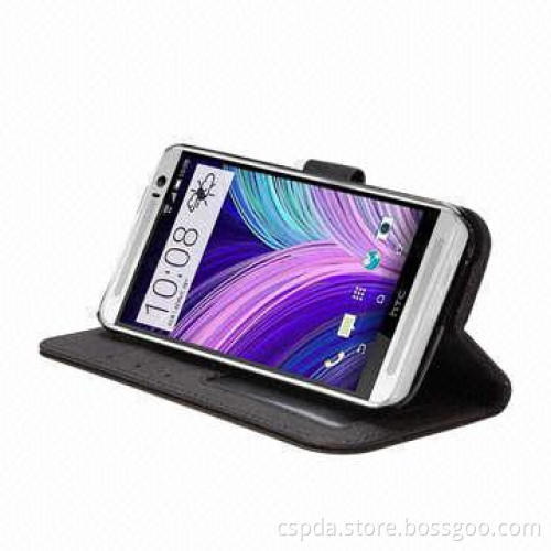 PU wallet case stand for HTC one 2